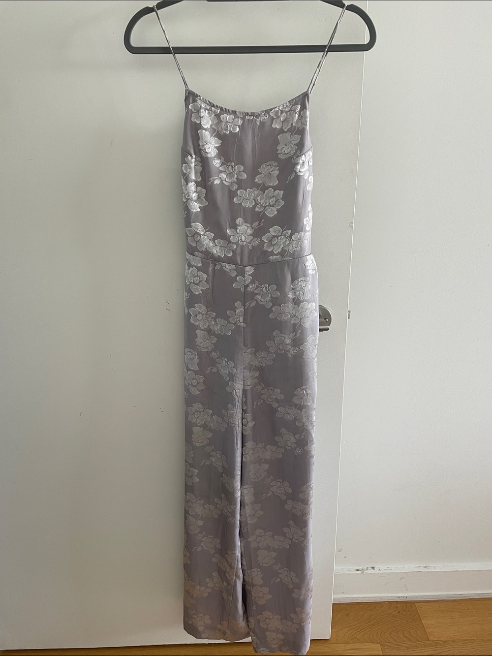 Urban Outfitters Lilac Floral Satin Jumpsuit